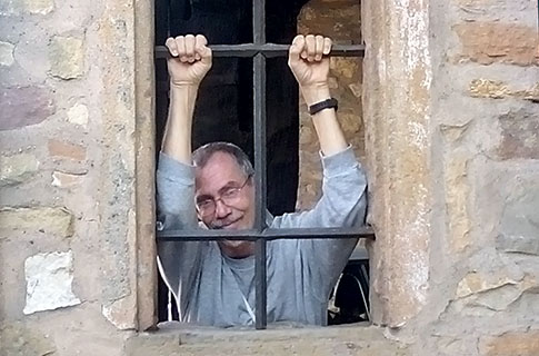 A man behind bars