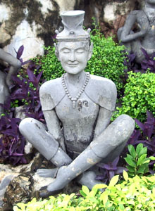 Bild einer Skulptur in Wat Poh, Bangkok